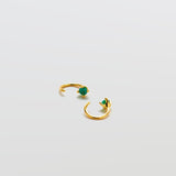Green CZ Open Hoop Earrings - Admiral Row