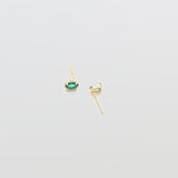 Green CZ Oval Stud Earrings - Admiral Row