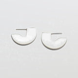 Silver Geometric Mini Semi-Circle Stud Earrings - Admiral Row
