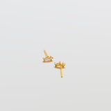White Geo Baguette Gold Studs - Admiral Row