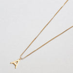 Gold initial necklace with letter A pendant