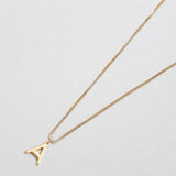 Gold initial necklace with letter A pendant