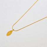 Gold Oval Evil Eye Necklace - Admiral Row