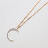 Gold Pave Crescent Moon Necklace - Admiral Row