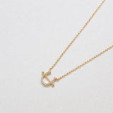 Gold Pave Horseshoe Necklace - Admiral Row