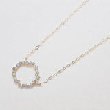 Gold Pave Stone Circle Necklace - Admiral Row