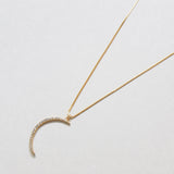 Large Pavé Crescent Moon Necklace - Admiral Row