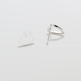 Silver Heart Outline Stud Earrings - Imperfect - Admiral Row