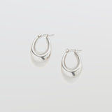 Silver Oval Hoop Earrings - Imperfect - Admiral Row