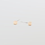 Tiny Gold Cube Square Earrings - Imperfect - Admiral Row