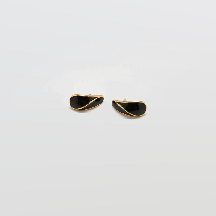 Vintage 80s Black Teardrop Earrings - Admiral Row