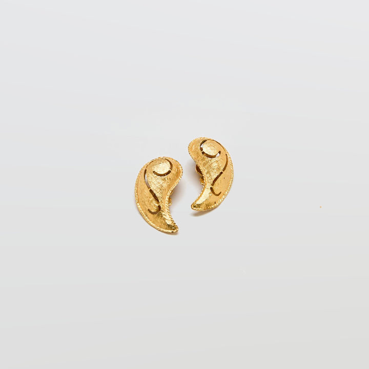 Vintage Gold Paisley Earrings - Admiral Row