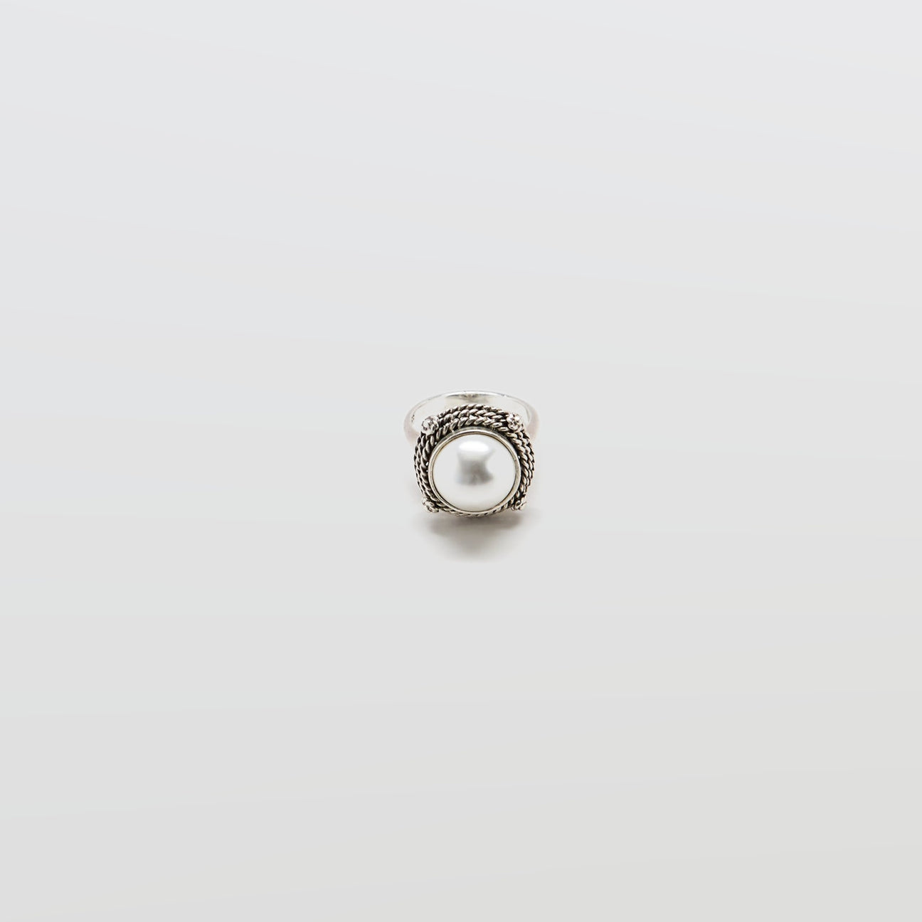 Vintage Pearl Rope Twist Statement Ring - Admiral Row