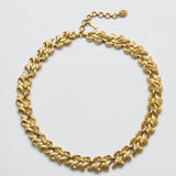Vintage Anne Klein gold-tone curb chain necklace, front view
