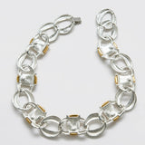 Vintage Coro mixed-metal link necklace, reverse and clasp detail